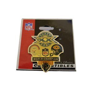 1986 NFL SUPER BOWL XX WORLD CHAMPION BEARS vs PATRIOTS PETER DAVID PIN